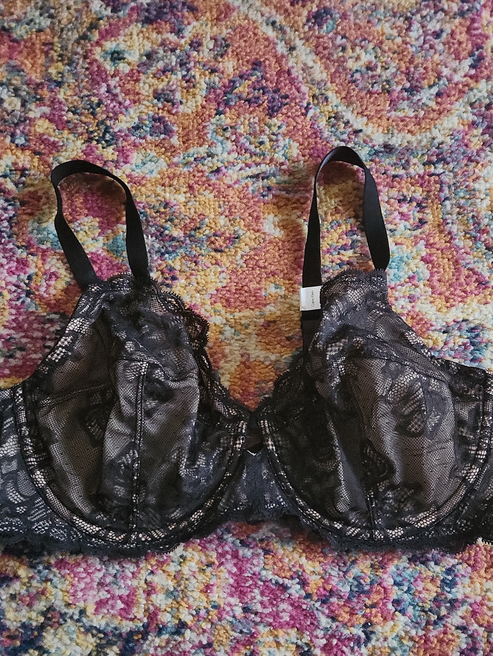 Clavin Klein Black Lace Underwire Bra 40 D
